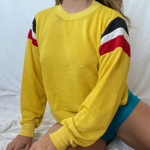 Vintage Canary Yellow Threadbare Sweatshirt - Picture 8 of 13